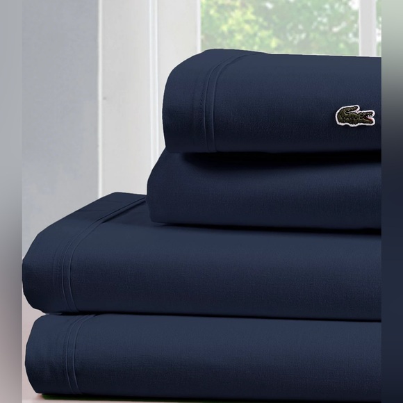 LACOSTE HOME
Solid 100% Cotton Percale Sheet Set, Queen - Picture 1 of 4